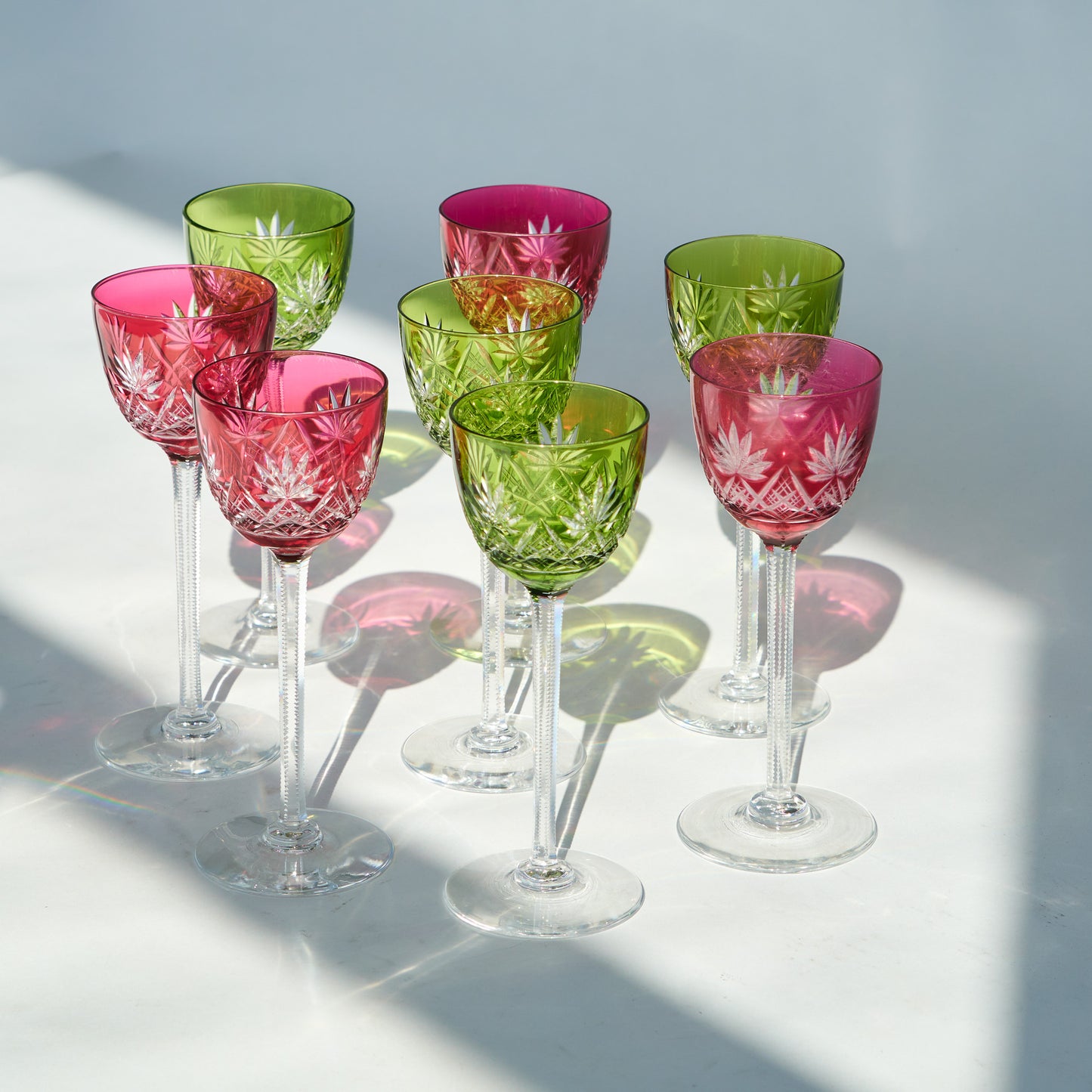 Set de 8 Copas de Cristal Talladas