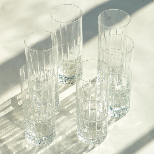 Set de 5 vasos trago largo Cristal tallado